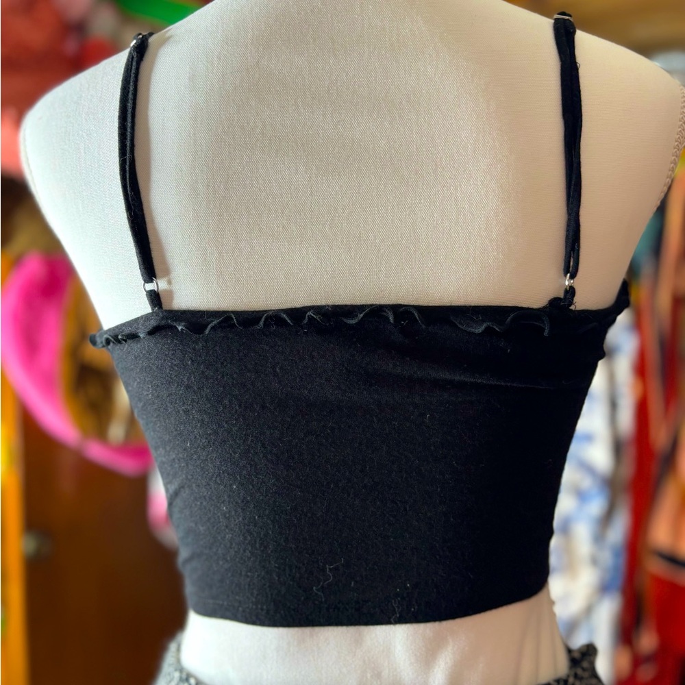Black Ruched Spaghetti Strap Top - Picture 2 of 2